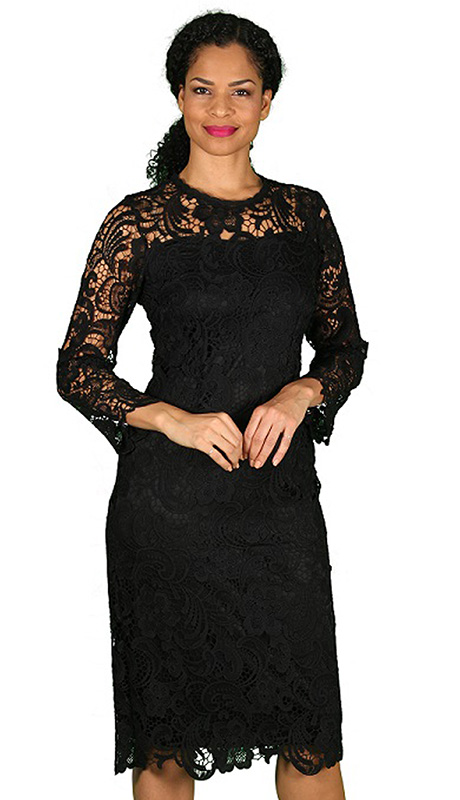 Diana Couture 7069-BLK-CO ( 1pc Lace First Lady Dress )