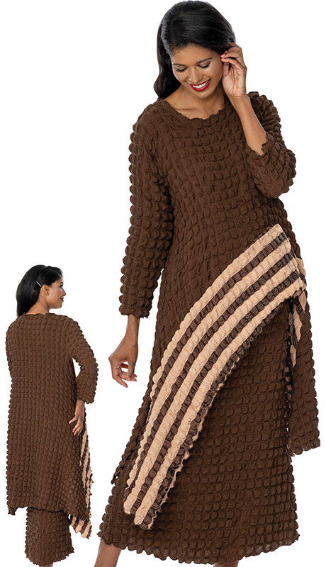 Divine Casuals DC2072-BRN Ladies Church Dress