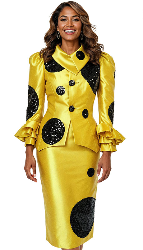 Donna Vinci 12205-GLD Ladies Church Suit