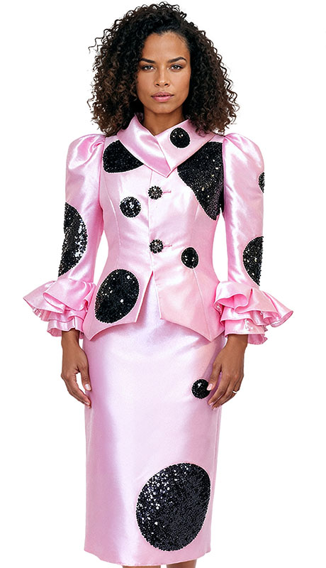 Donna Vinci 12205-PNK Ladies Church Suit