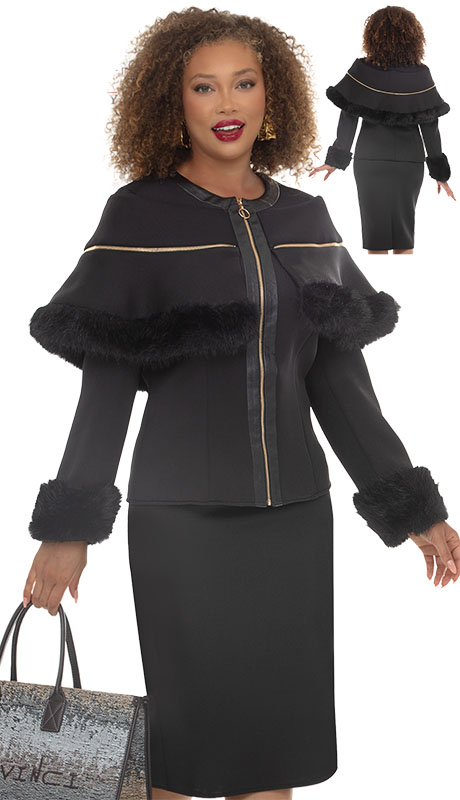 Donna Vinci 12306-BLK Ladies Church Suit