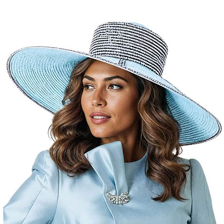 Donna Vinci H12252-WHTBL-IH Church Hat