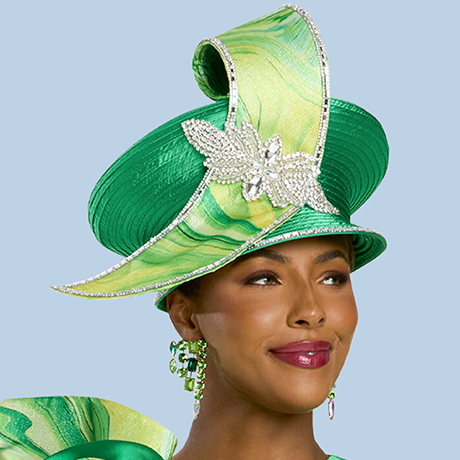 Donna Vinci H12227-GRN-QS Church Hat