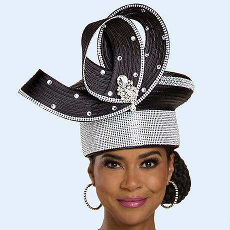 Donna Vinci H13453-BLK-QS Church Hat