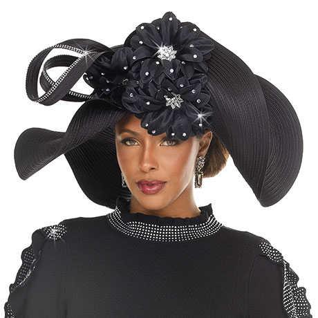 Donna VInci H13469-BLK-IH Church Hat