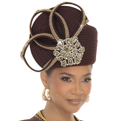 Donna VInci H13474-BRWN-IH Church Hat