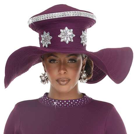 Donna Vinci H13437-PLM-IH Church Hat