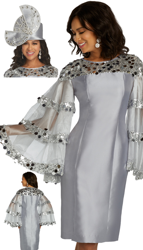 Donna Vinci 11822 ( 1pc Silk And Organza Womens Suit For Church Designed With Novelty Sequin Trims )-Hat