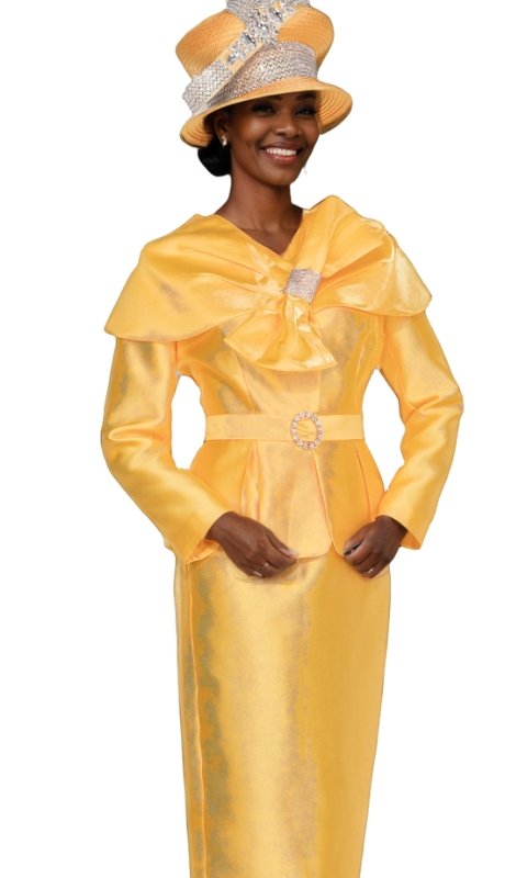 Elite Champagne 6067-YLW Church Suit