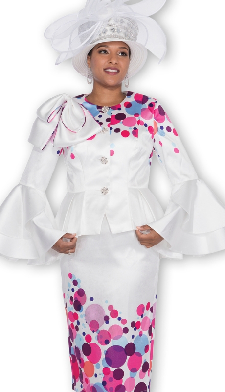 Elite Champagne 6072-WHT Church Suit