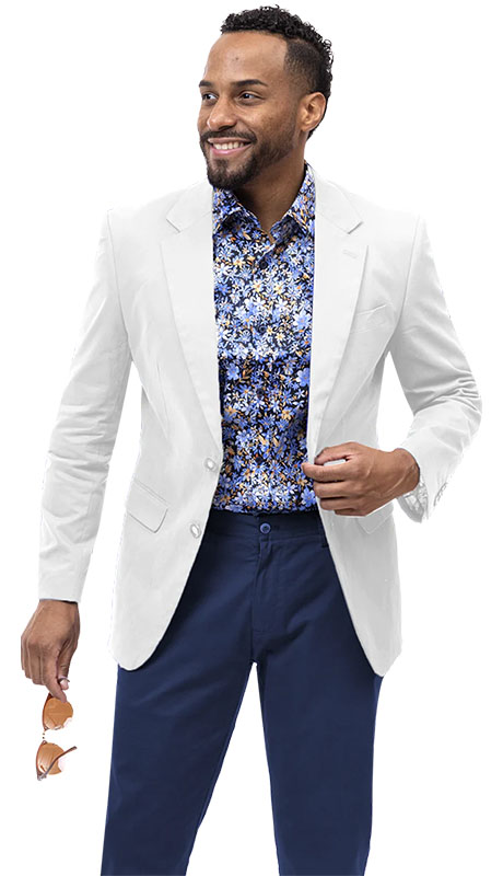 EJ Samuel CHJ01-WHT Chino Blazer