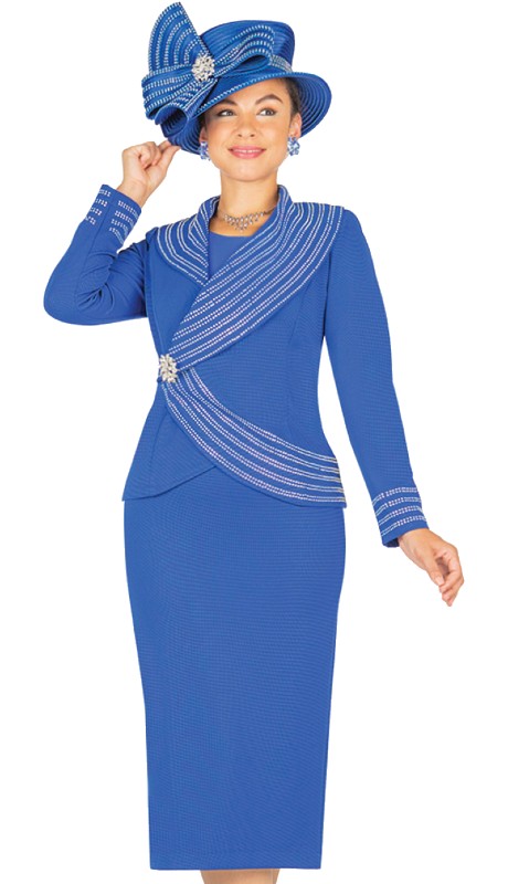 Elite Champagne 5687 ( 3pc Ladies Church Suit With Jacket And Skirt )-Hat