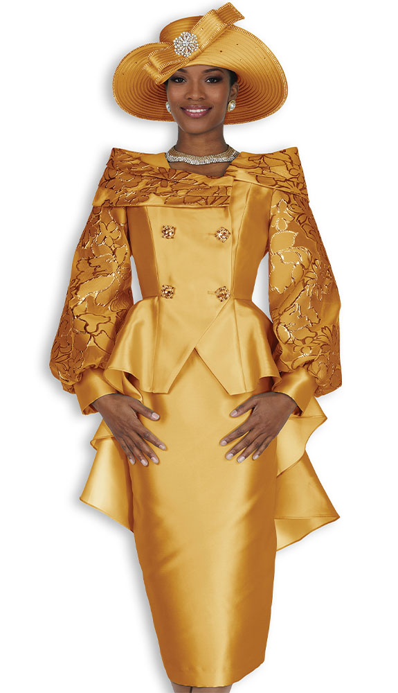 Elite Champagne 6455-GLD Church Suit