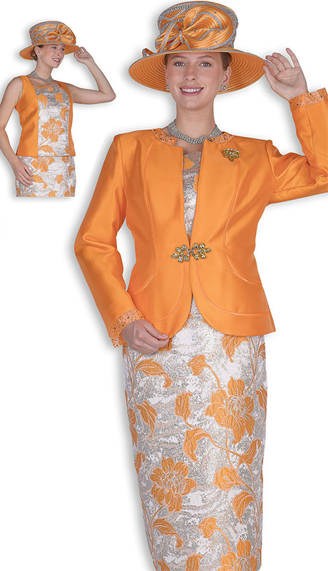 Elite Champagne 6355-H Church Suit-Hat