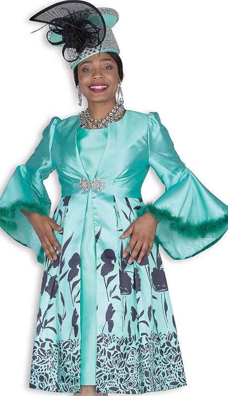 Elite Champagne 6073-GRN Church Dress