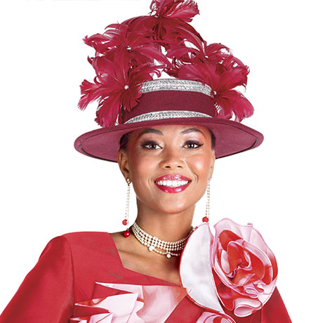 Champagne Italy H6169-RED-QS Church Hat