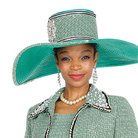 Champagne Italy H6163-GRN-QS Church Hat
