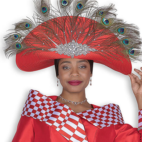 Champagne Italy H6159-RED-QS Church Hat