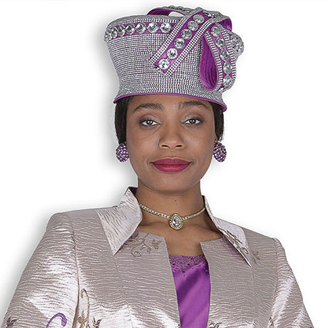 Champagne Italy H6352-PUR-IH Church Hat