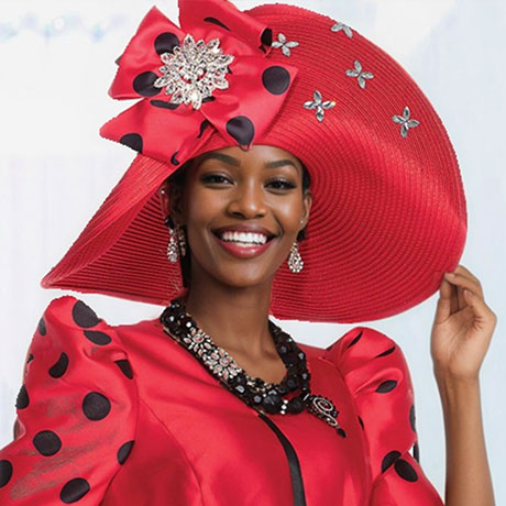 Champagne Italy H6018-RED-QS Church Hat