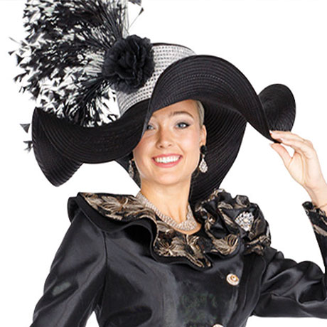 Champagne Italy H6155-BLK-QS Church Hat