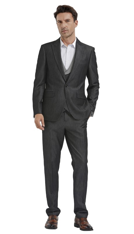 Tazzio Mens Suit-M347SK-01-BLACK
