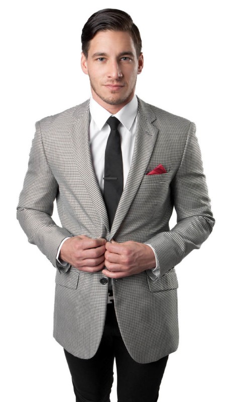 Demantie Mens Sports Coat MJ135-BLK/SIL