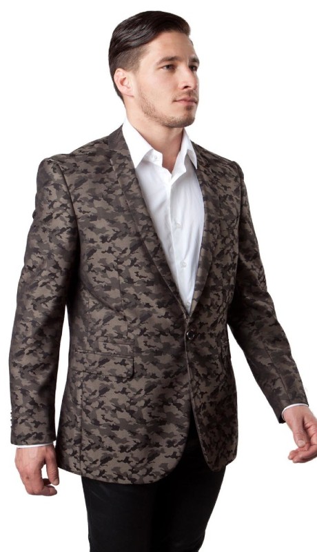 Tazzio Mens Sports Coat MJ153S-02-BROWN