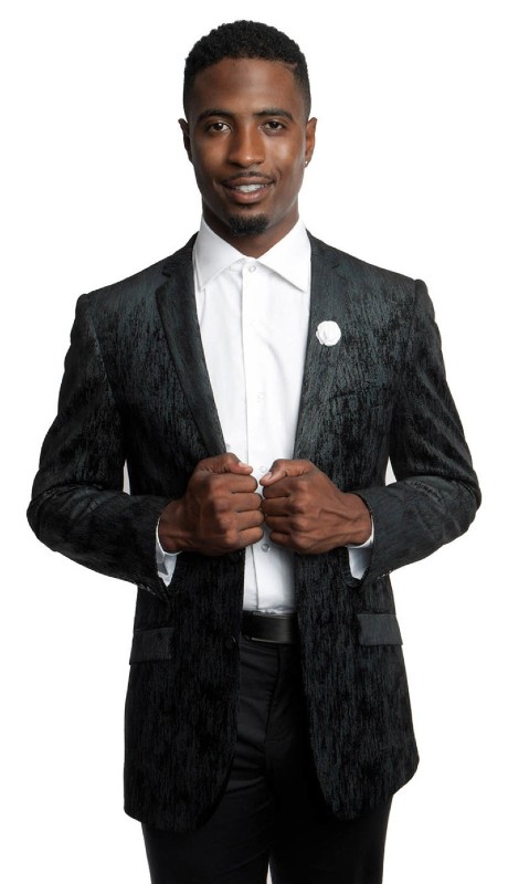 Tazzio Mens Sports Coat MJ164S-BLK
