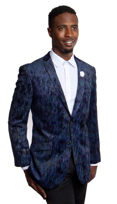 Tazzio Mens Sports Coat MJ164S-BLUE