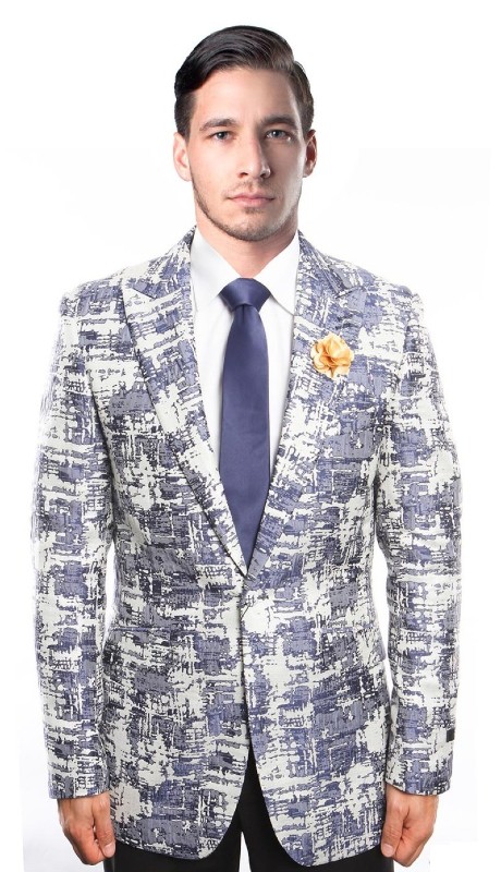 Empire Mens Sports Coat MJ211-BLU-SIL
