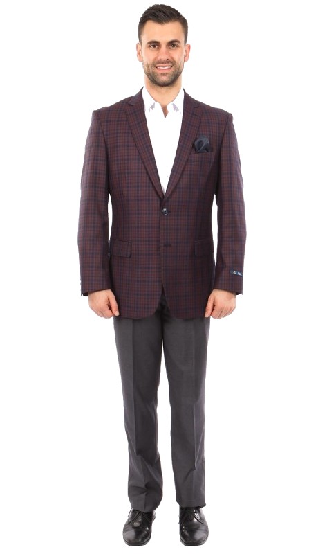 Empire Mens Sport Coat MJ243-02-BURG-BLUE