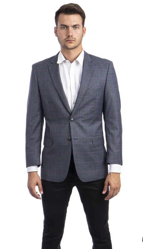 Empire Mens Sports Coat MJ293-01-Grey-Blue-Pink