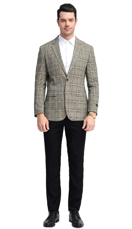 Empire Mens Sports Coat MJ309S-02-TAN