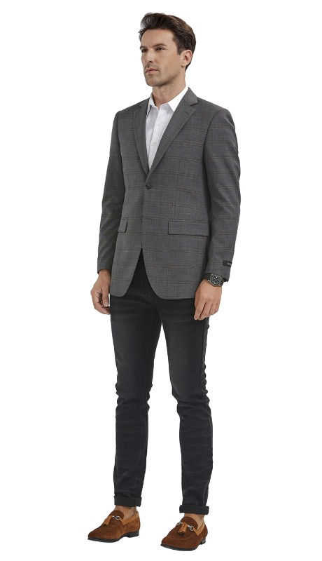  Empire Mens Sport Coat MJ354S-02-GREY TAN