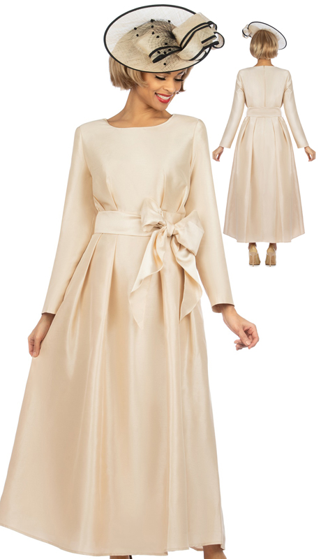 Giovanna D1508-CH ( 	1pc Shantung A-Line Simple Dress With Belt )-Hat
