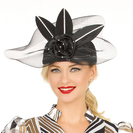 Giovanna HR22152-BLK Church Hat