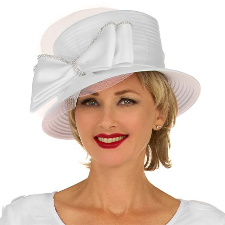Giovanna H0978-79-WHT Church Hat