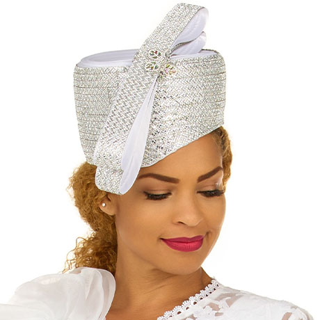 Giovanna HR1081-WHT Church Hat