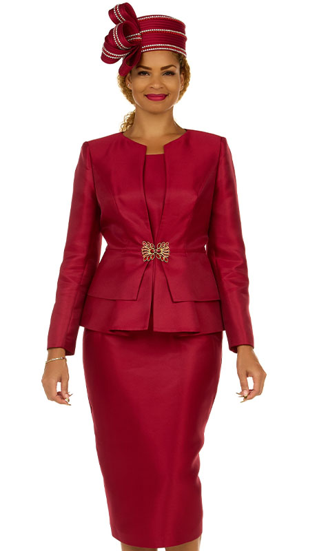 Giovanna 0978-BUR-H Church Suit-Hat