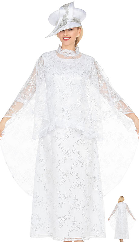Giovanna D1667B-WHT-CO Church Dress