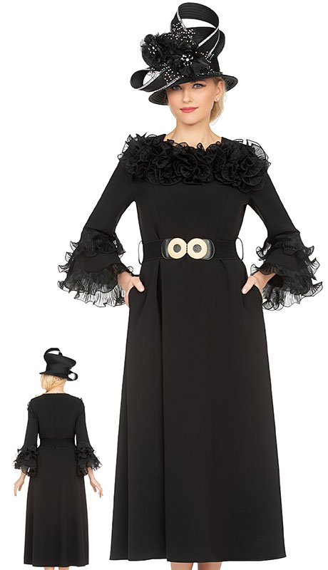 Giovanna D7212-BLK Church Dress