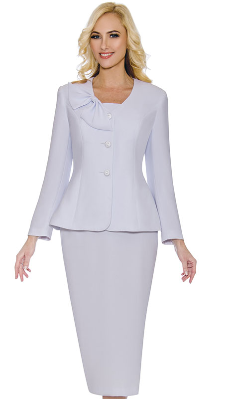 Giovanna 0653-WHT Ladies Church Suit