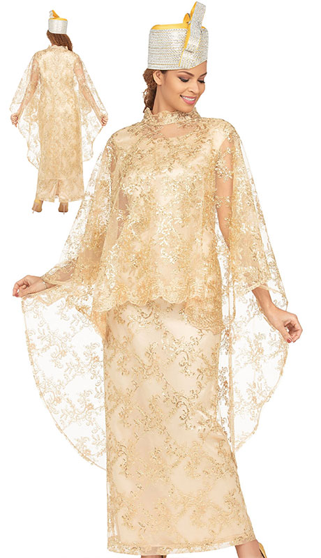 Giovanna D1667B-GLD Church Dress