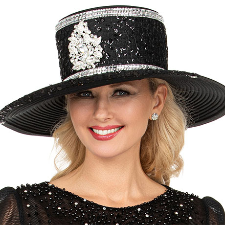 Giovanna HG22166-BLK Church Hat