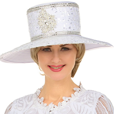 Giovanna HG22166-WHT Church Hat