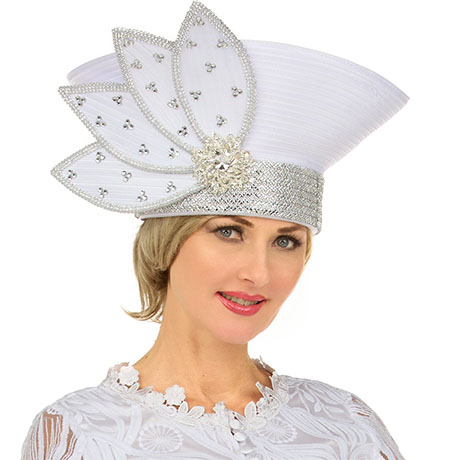 Giovanna HG22167-WHT Church Hat