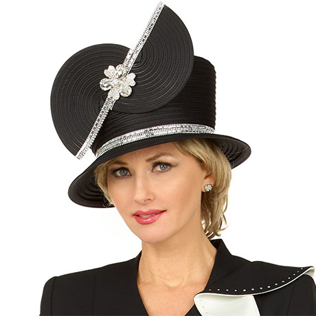 Giovanna HG22168-BLK Church Hat