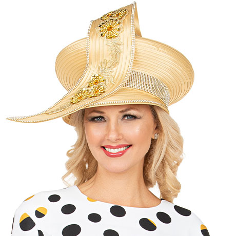 Giovanna HG1304-GLD Church Hat
