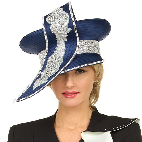 Giovanna HG1304-NVY Church Hat